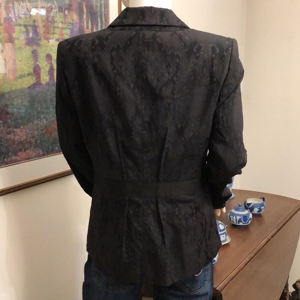 T Tahari Black Snakeskin Print Blazer Size 10 - Picture 11 of 16